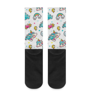 Little Girly Unicorn Pattern Print Crew Socks