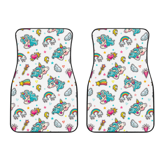 Little Girly Unicorn Pattern Print Front Car Floor Mats