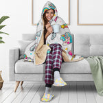 Little Girly Unicorn Pattern Print Hooded Blanket