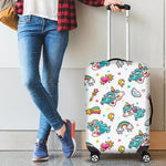 Little Girly Unicorn Pattern Print Luggage Cover GearFrost