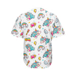 Little Girly Unicorn Pattern Print Men's Baseball Jersey