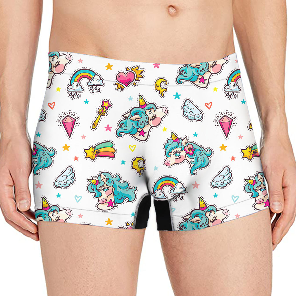 Little Girly Unicorn Pattern Print Men's Boxer Briefs