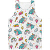 Little Girly Unicorn Pattern Print Men's Tank Top