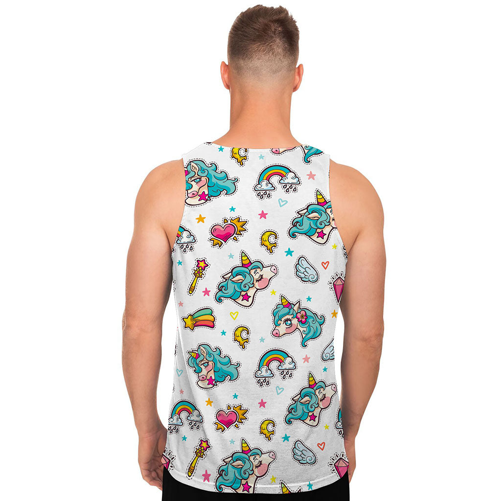 Little Girly Unicorn Pattern Print Men's Tank Top