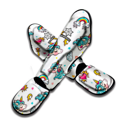 Little Girly Unicorn Pattern Print Muay Thai Shin Guard
