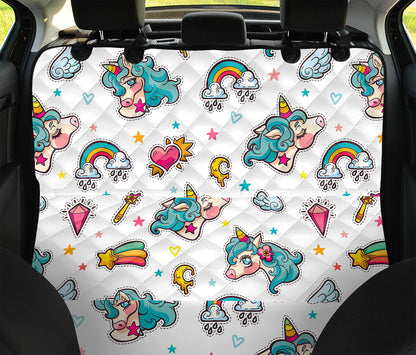 Little Girly Unicorn Pattern Print Pet Car Back Seat Cover