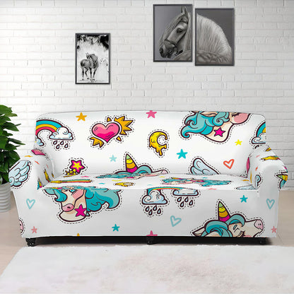 Little Girly Unicorn Pattern Print Sofa Cover