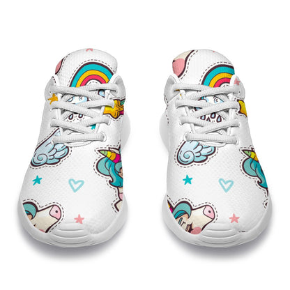 Little Girly Unicorn Pattern Print Sport Shoes GearFrost