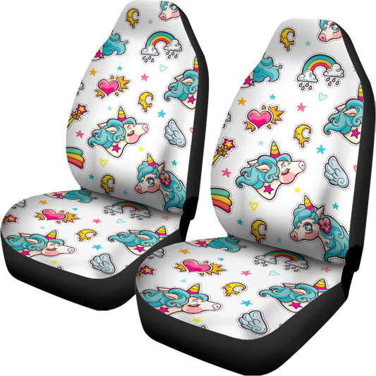 Little Girly Unicorn Pattern Print Universal Fit Car Seat Covers