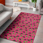 Little Green Alien UFO Print Area Rug