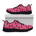Little Green Alien UFO Print Black Running Shoes