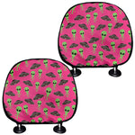 Little Green Alien UFO Print Car Headrest Covers