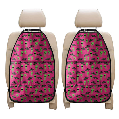 Little Green Alien UFO Print Car Seat Organizers