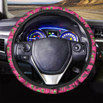 Little Green Alien UFO Print Car Steering Wheel Cover