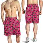 Little Green Alien UFO Print Men's Shorts