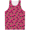 Little Green Alien UFO Print Men's Tank Top