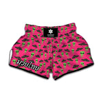 Little Green Alien UFO Print Muay Thai Boxing Shorts