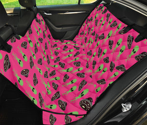 Little Green Alien UFO Print Pet Car Back Seat Cover