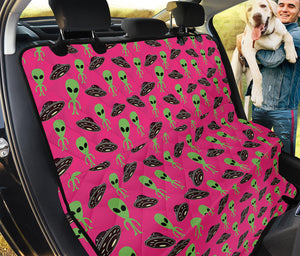 Little Green Alien UFO Print Pet Car Back Seat Cover