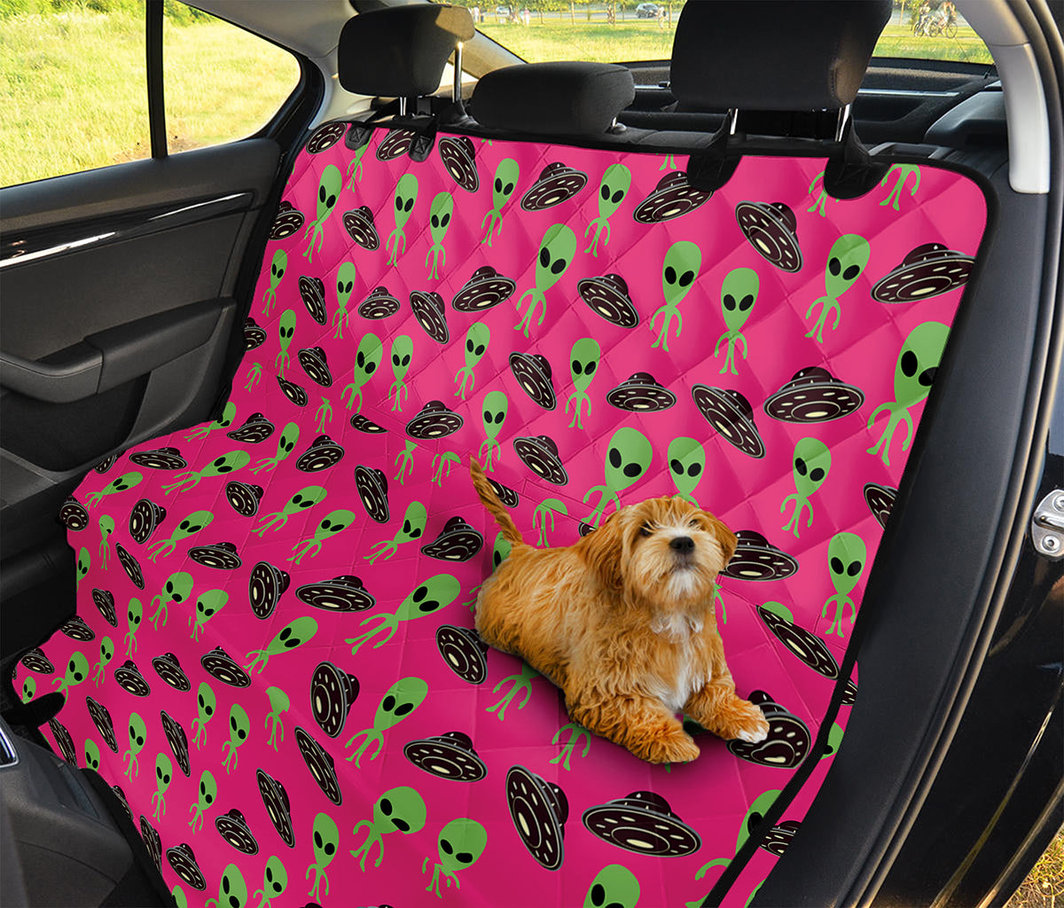 Little Green Alien UFO Print Pet Car Back Seat Cover