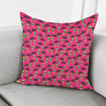 Little Green Alien UFO Print Pillow Cover