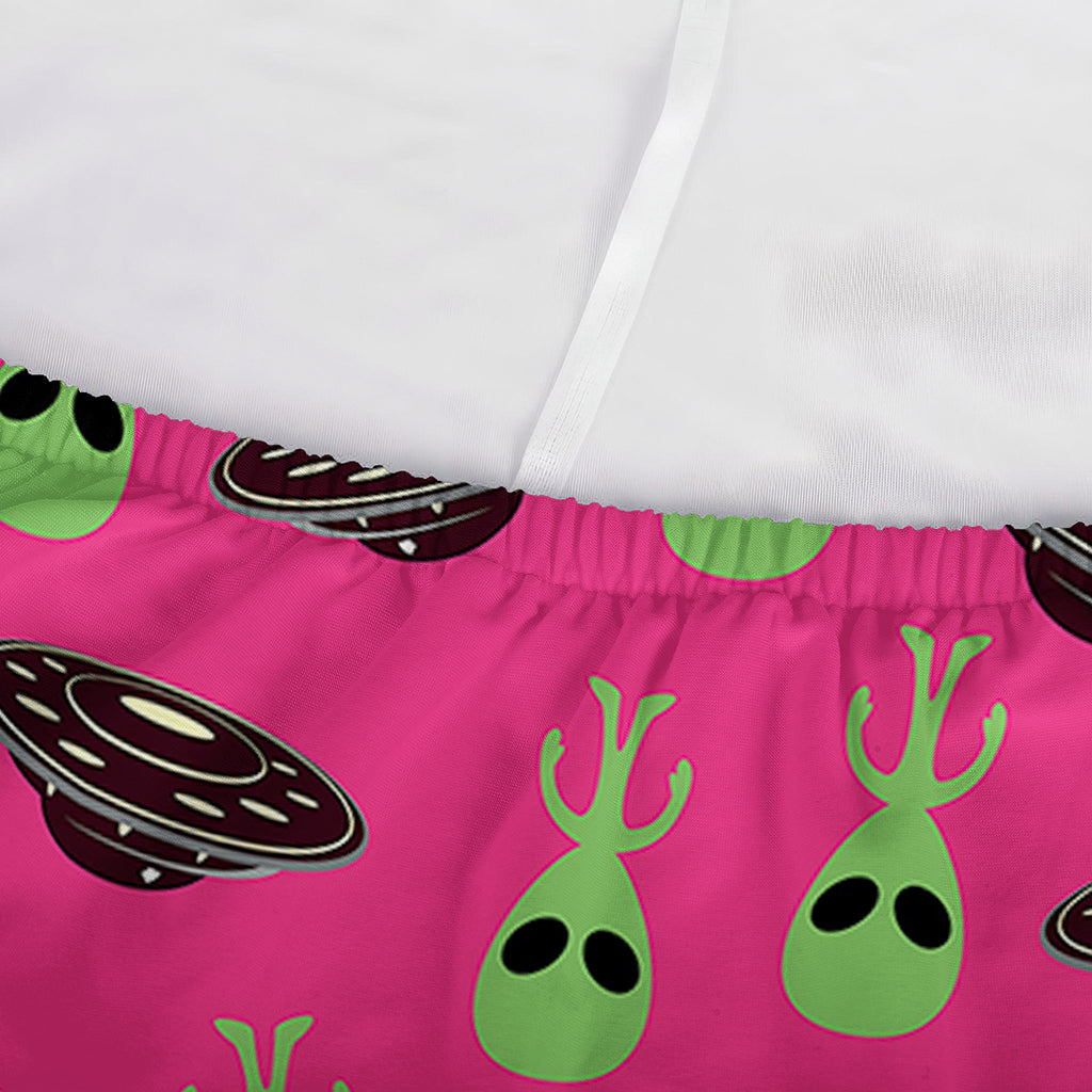 Little Green Alien UFO Print Sofa Cover