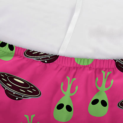 Little Green Alien UFO Print Sofa Cover