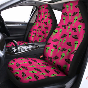 Little Green Alien UFO Print Universal Fit Car Seat Covers