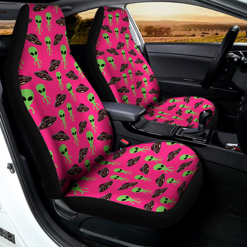 Little Green Alien UFO Print Universal Fit Car Seat Covers