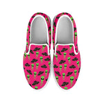 Little Green Alien UFO Print White Slip On Shoes