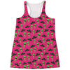 Little Green Alien UFO Print Women's Racerback Tank Top