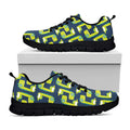 Little Green Dinosaur Pattern Print Black Running Shoes