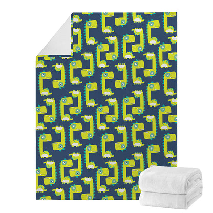 Little Green Dinosaur Pattern Print Blanket