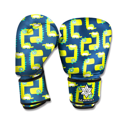 Little Green Dinosaur Pattern Print Boxing Gloves
