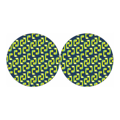 Little Green Dinosaur Pattern Print Car Coasters