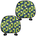 Little Green Dinosaur Pattern Print Car Headrest Covers