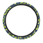 Little Green Dinosaur Pattern Print Car Steering Wheel Cover