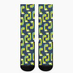 Little Green Dinosaur Pattern Print Crew Socks