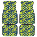 Little Green Dinosaur Pattern Print Front and Back Car Floor Mats