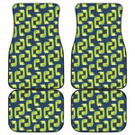 Little Green Dinosaur Pattern Print Front and Back Car Floor Mats
