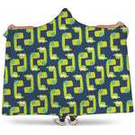 Little Green Dinosaur Pattern Print Hooded Blanket