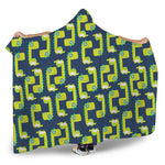 Little Green Dinosaur Pattern Print Hooded Blanket