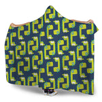 Little Green Dinosaur Pattern Print Hooded Blanket