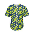 Little Green Dinosaur Pattern Print Men's Baseball Jersey