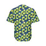 Little Green Dinosaur Pattern Print Men's Baseball Jersey
