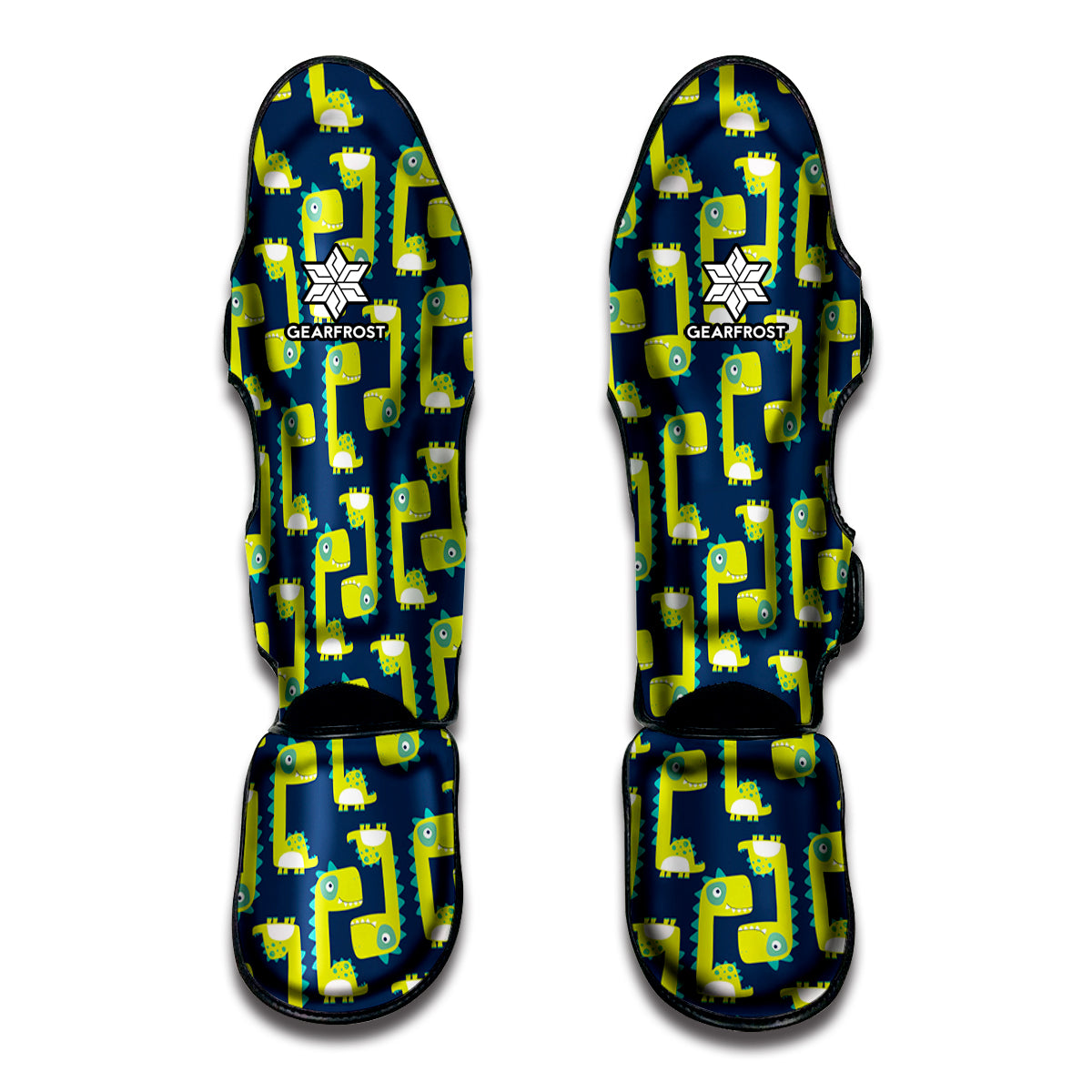 Little Green Dinosaur Pattern Print Muay Thai Shin Guard