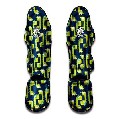 Little Green Dinosaur Pattern Print Muay Thai Shin Guard