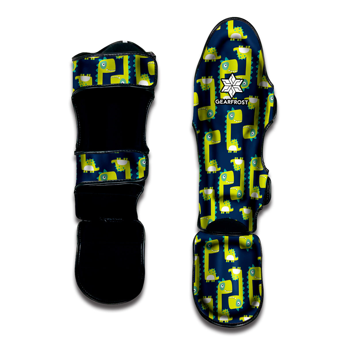 Little Green Dinosaur Pattern Print Muay Thai Shin Guard