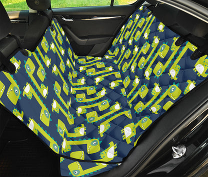 Little Green Dinosaur Pattern Print Pet Car Back Seat Cover