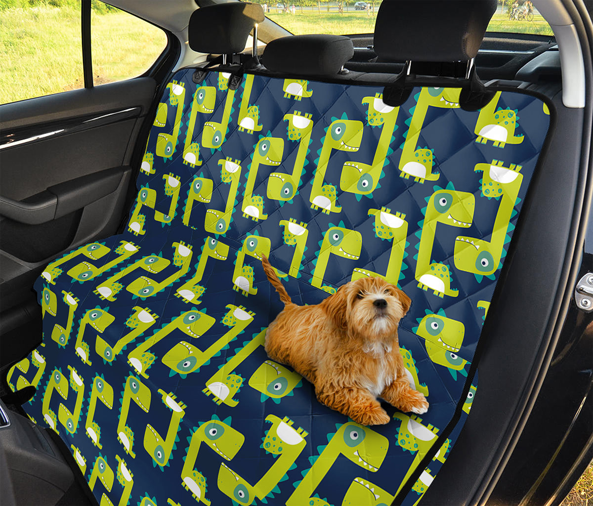 Little Green Dinosaur Pattern Print Pet Car Back Seat Cover